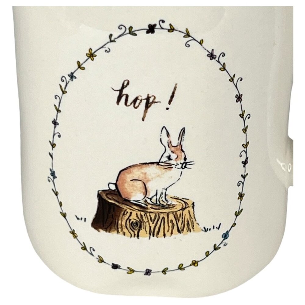 Rae Dunn Bunny Rabbit Hop Ceramic Mug 14‎ Oz Artisian Collection By Magenta